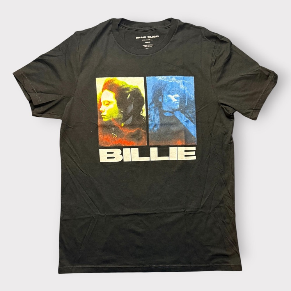 Billie Eilish Graphic‎ T-Shirt Black Cotton Large Official Merch Short Sleeve